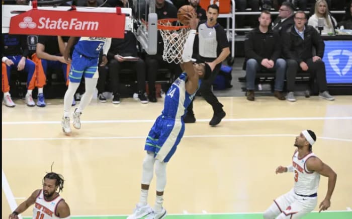 The Knicks were unable to handle Giannis Antetokounmpo and the Bucks on Tueday night